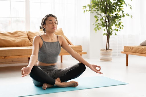 Woman meditating.
