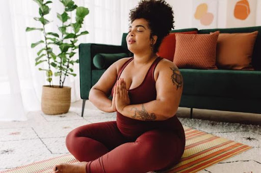 Woman meditating.